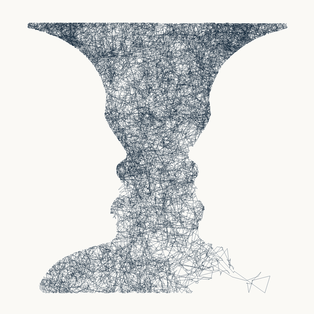 Mirrored profiles and a Rubin vase formed by diffusion paths